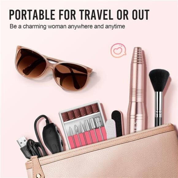 20000RPM Electric NailDrill Compact Portable Efile Professional ManicurePedicure - Picture 5 of 7